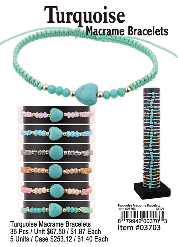 Turquoise Macrame Bracelets