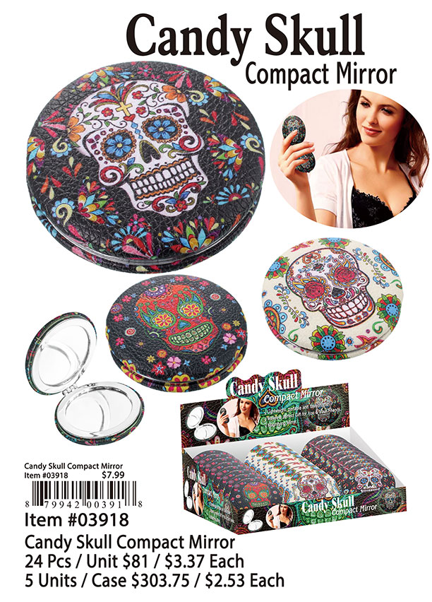 Candy Skull Compact Mirror