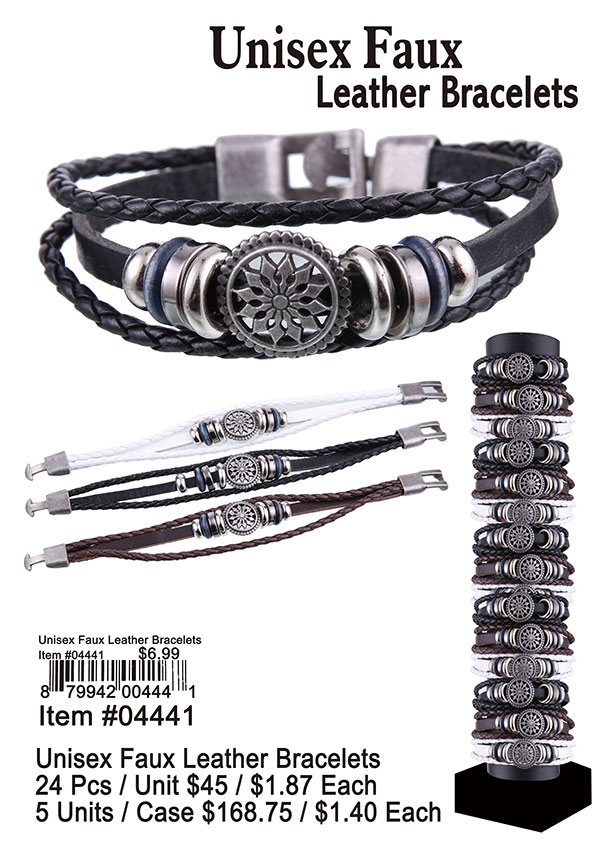 Unisex Faux Leather Bracelets