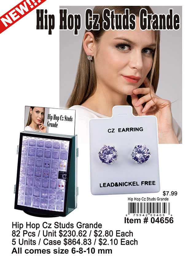 Hip Hop CZ Studs Grande