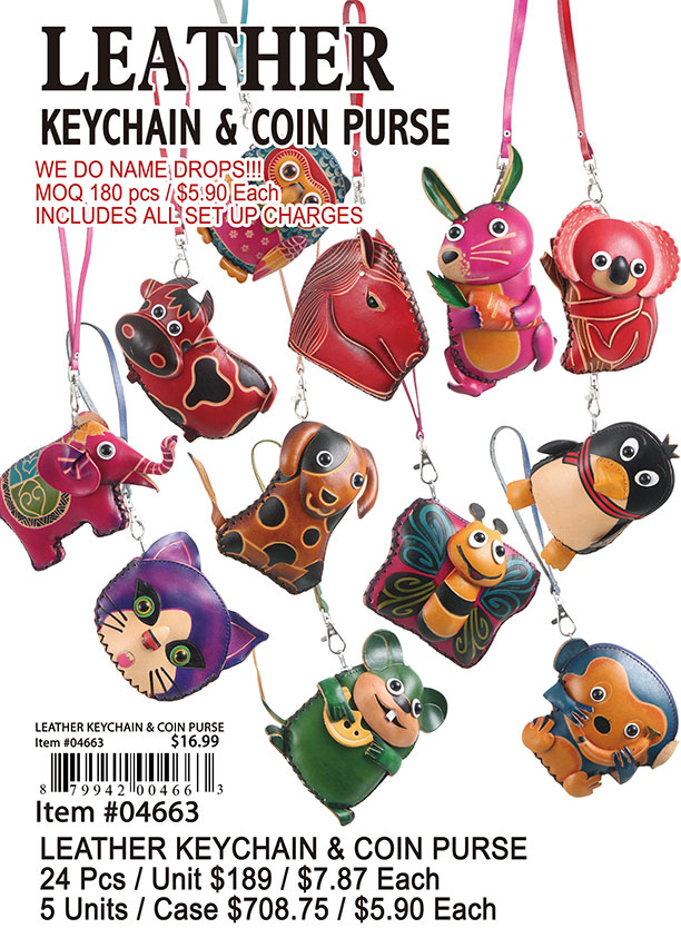 Leather Keychain and Coin Purse