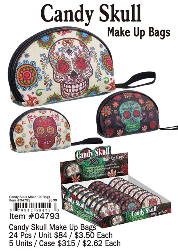 Candy Skull Make Up Bags