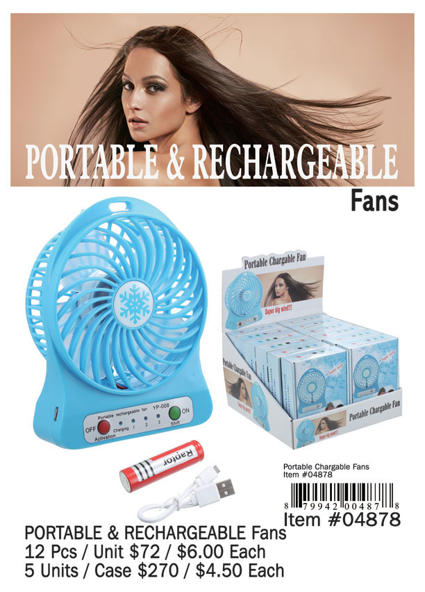 Portable and Rechargeable Fans