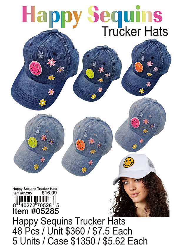 Happy Sequins Trucker Hats