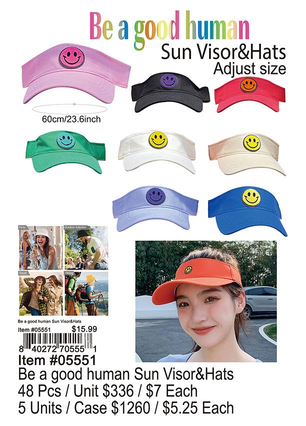 Be a Good Human Sun Visor and Hats