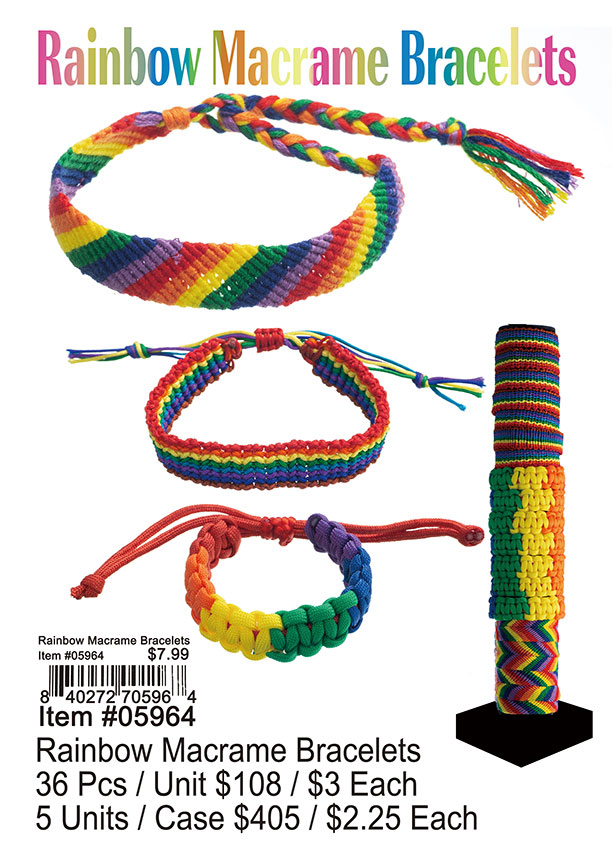 Rainbow Macrame Bracelets