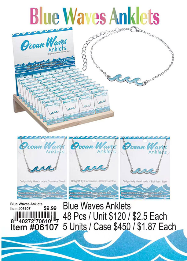 Blue Waves Anklets