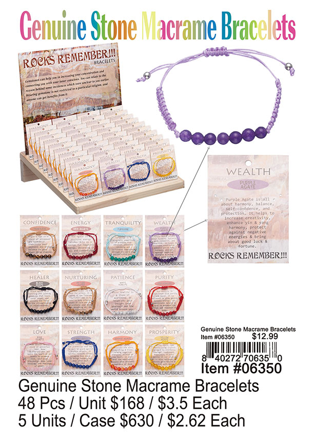 Genuine Stone Macrame Bracelets