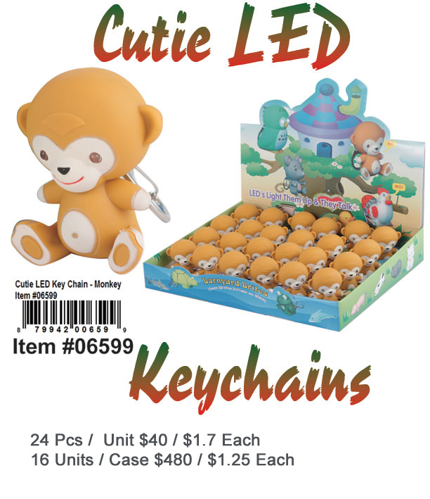 Cutie LED Keychain-Monkey