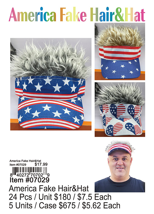 America Fake Hair and Hat