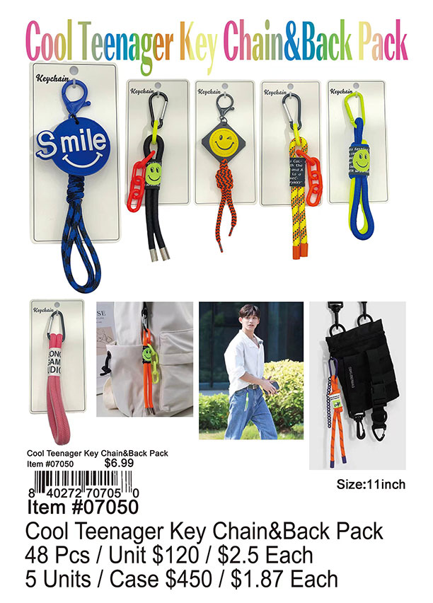 Cool Teenager Keychain and Backpack