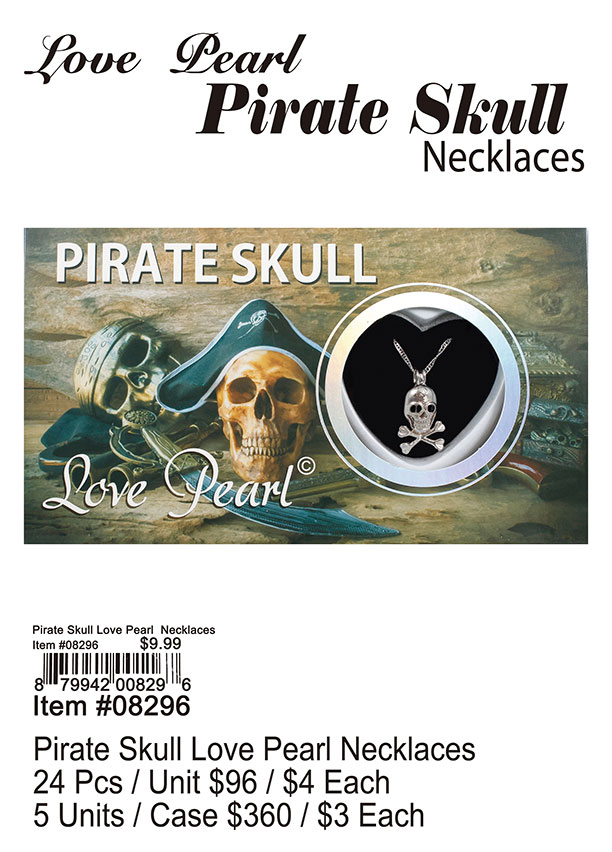 Pirate Skull Love Pearl Necklace