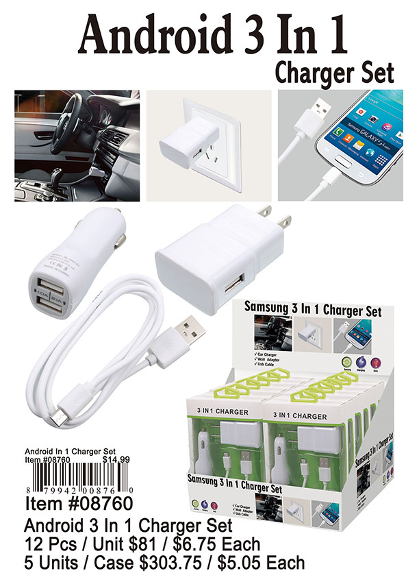 Android 3-in-1 Charger Set
