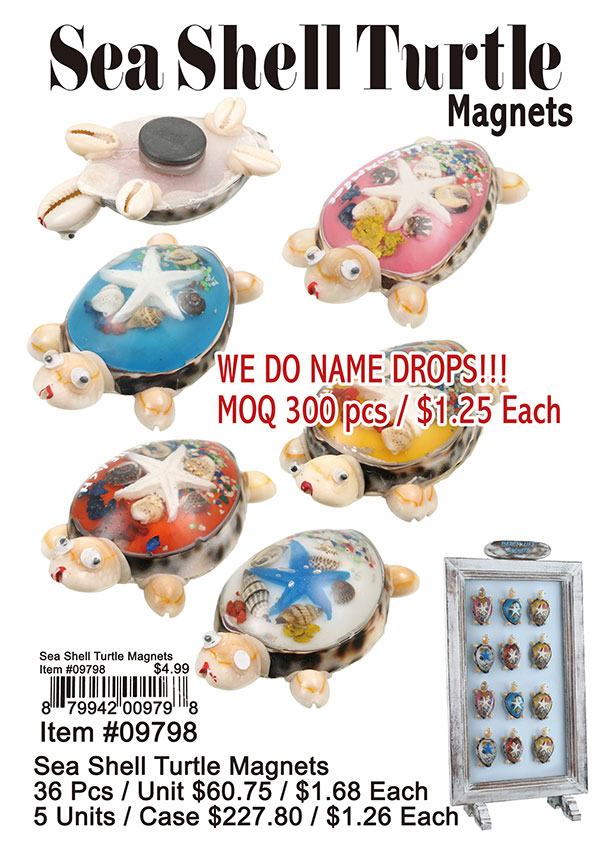 Sea Shell Turtle Magnets
