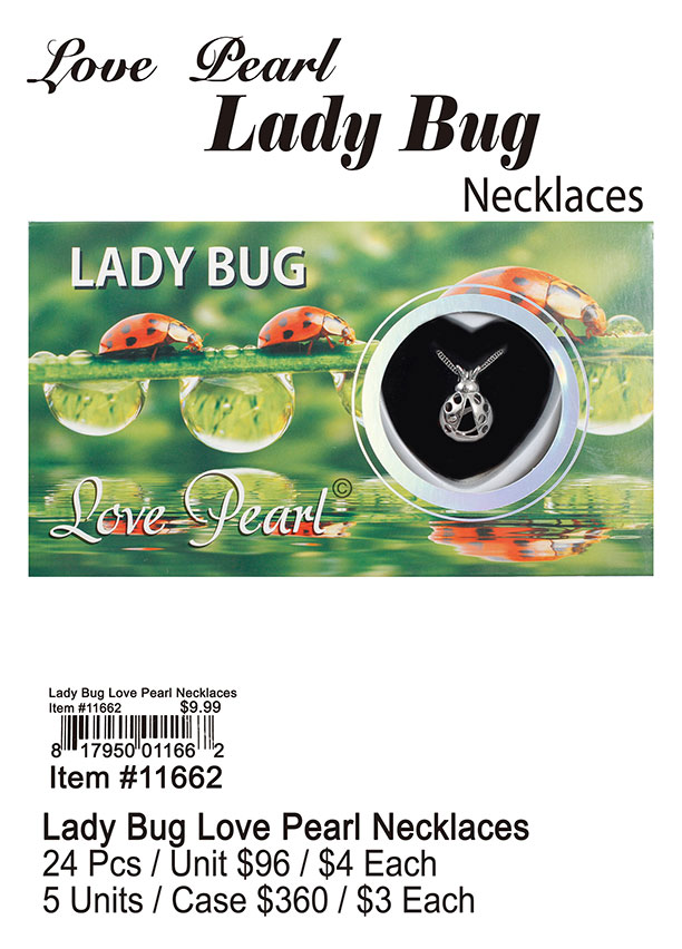 Lady Bug Love Pearl Necklace
