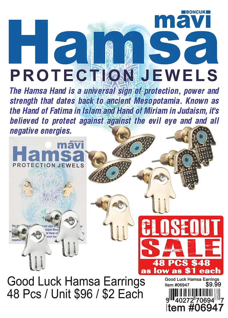 Good Luck Hamsa Earrings