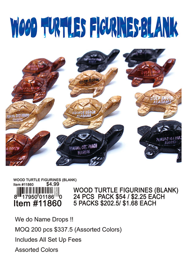 Wood Turtle Figurines (Blank)