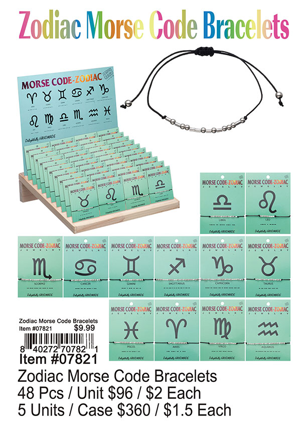 Zodiac Morse Code Bracelets