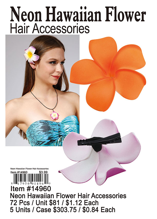 Neon Hawaiian Flower Hair Accessories