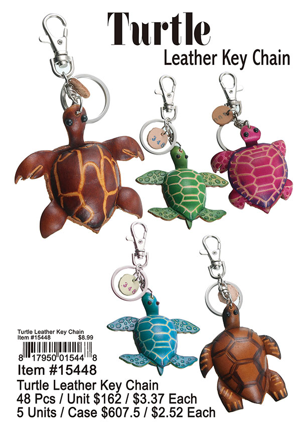 Turtle Leather Keychain