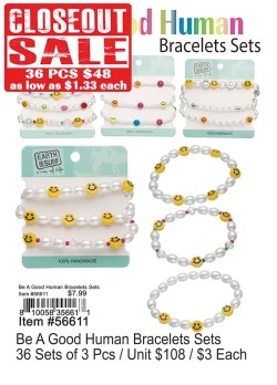 Be A Good Human Bracelets Sets