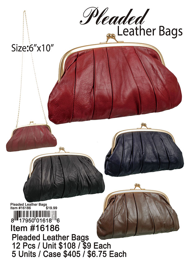 Pleaded Leather Bags