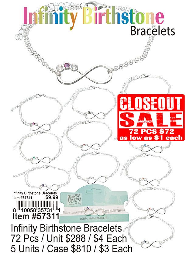 Infinity Birthstone Bracelets (CL)