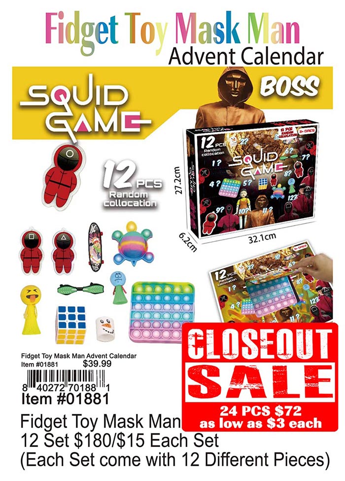 Fidget Toy Mask Man Advent Calendar (CL)