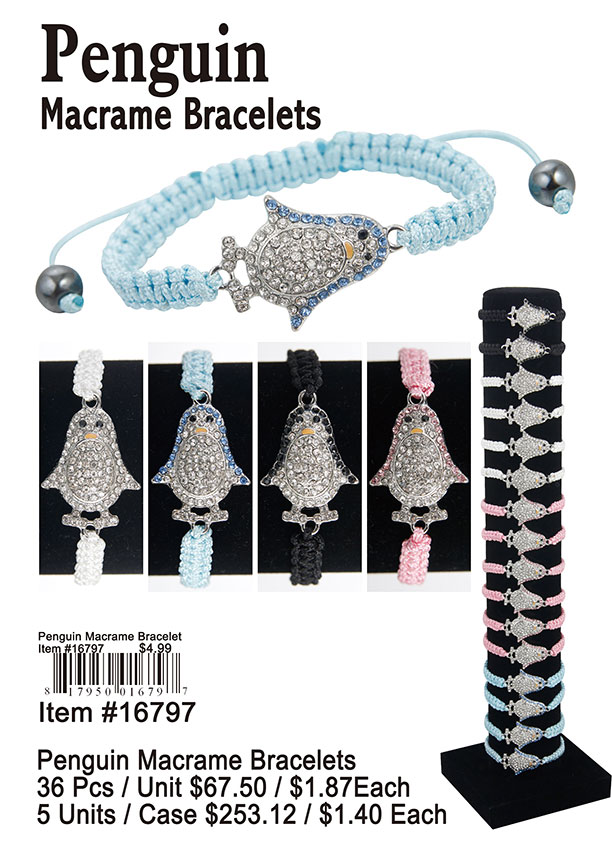 Penguin Macrame Bracelets