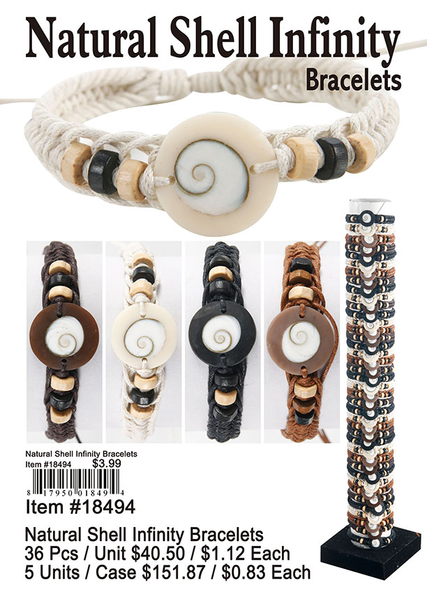 Natural Shell Infinity Bracelets