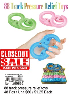 88 Track Pressure Relief Toys - Closeout 240 Pcs.