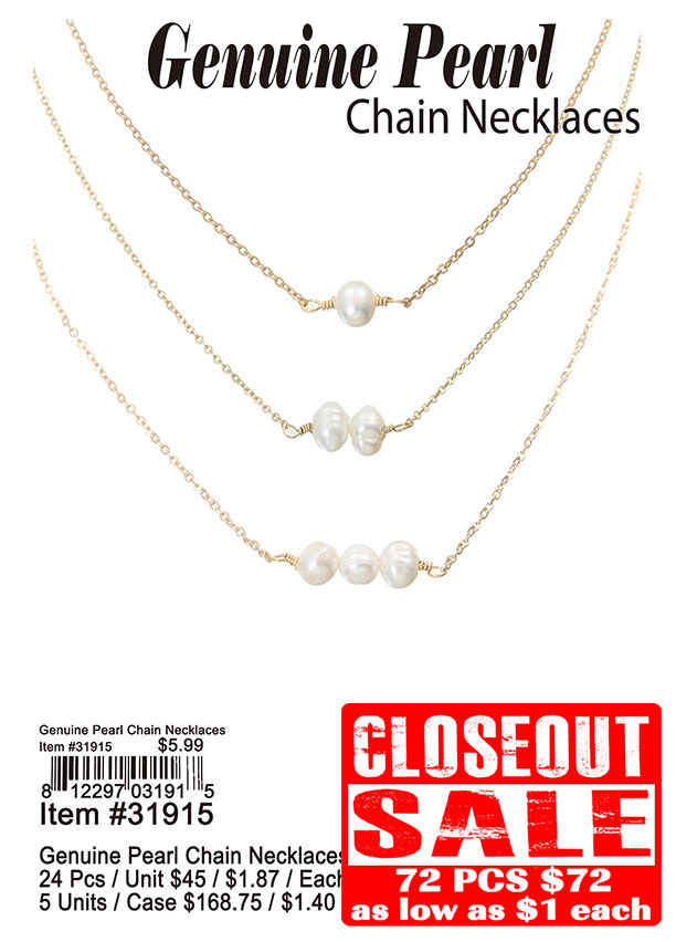 Genuine Pearl Chain Necklaces (CL)