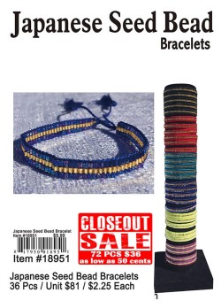 Japanese Seed Bead Bracelets - Closeout 72 Pcs.