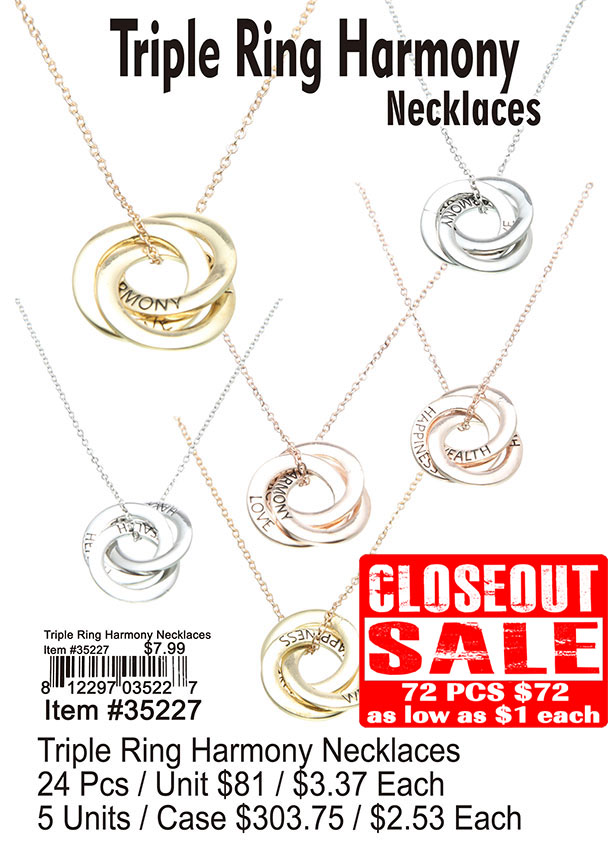 Triple Ring Harmony Necklaces (CL)