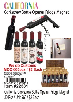 California Corkscrew Bottle Opener Fridge