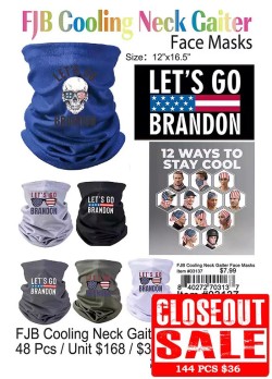 FJB Cooling Neck Gaiter Face Masks - Closeout 144 Pcs.