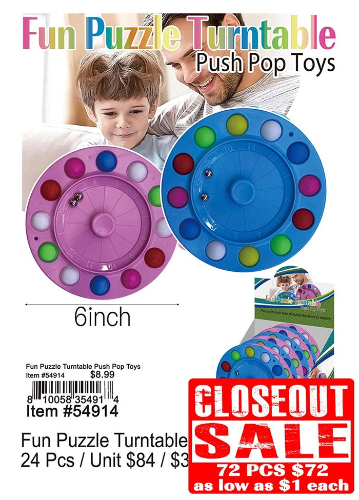 Fun Puzzle Turntable Push Pop Toys