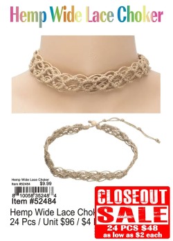 Hemp Wide Lace Choker