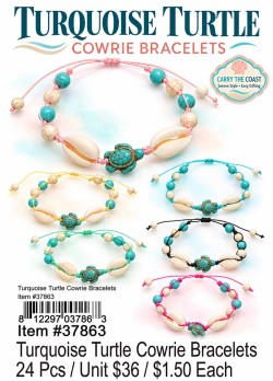 Turquoise Turtle Cowrie Bracelets