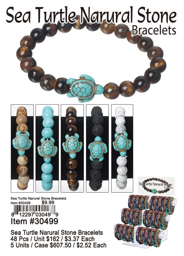 Sea Turtle Narural Stone Bracelets