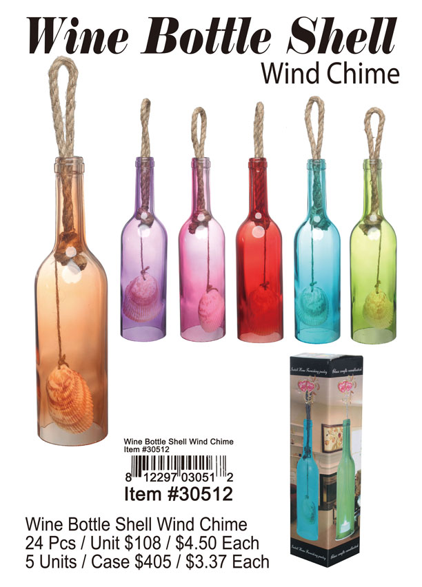 Wine Bottle Shell Wind Chime
