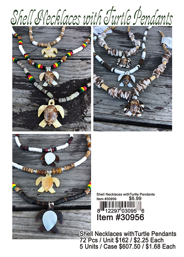 Shell Necklaces With Turtle Pendants