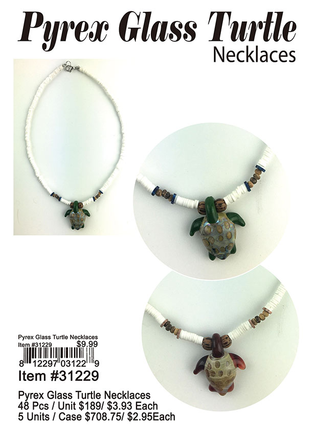 Pyrex Glass Turtle Necklaces