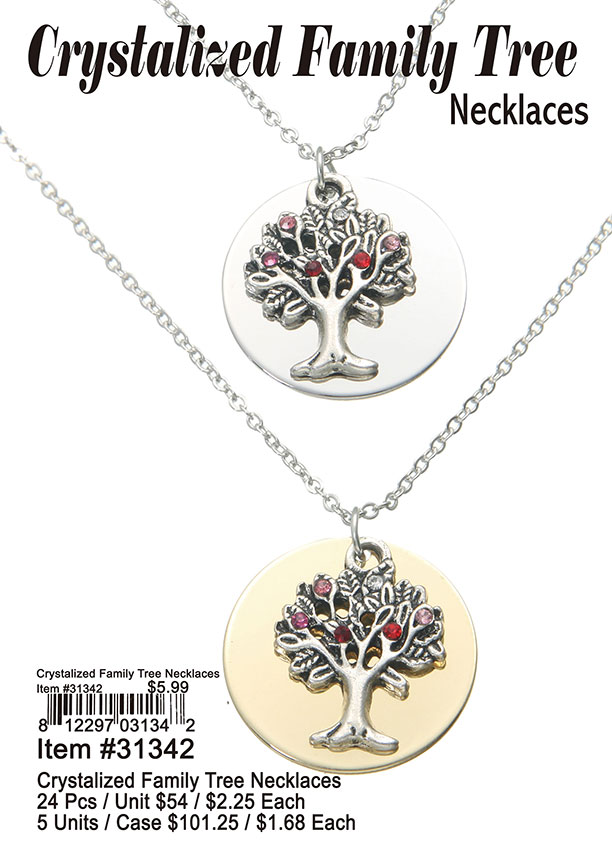 Crystalized Family Tree Necklaces