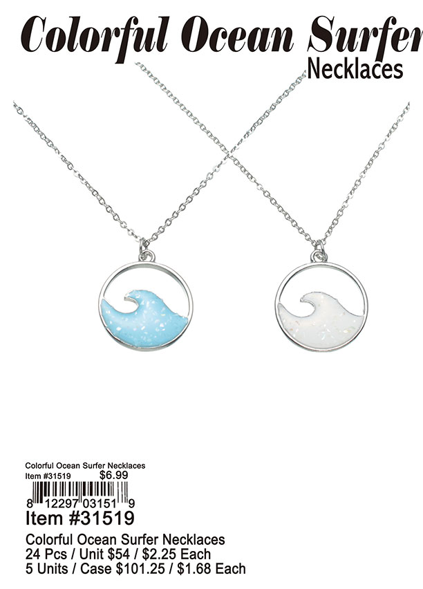 Colorful Ocean Wave Necklaces