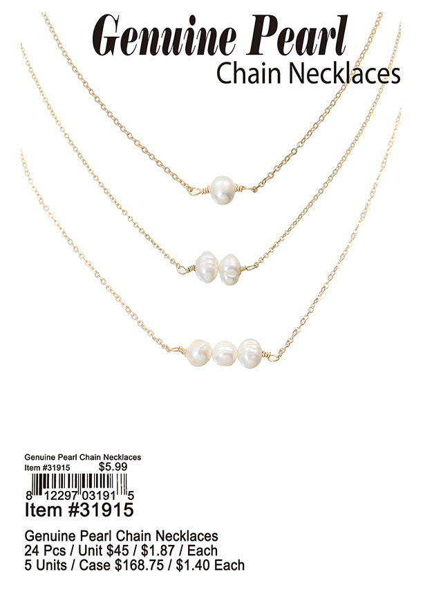 Genuine Pearl Chain Necklaces