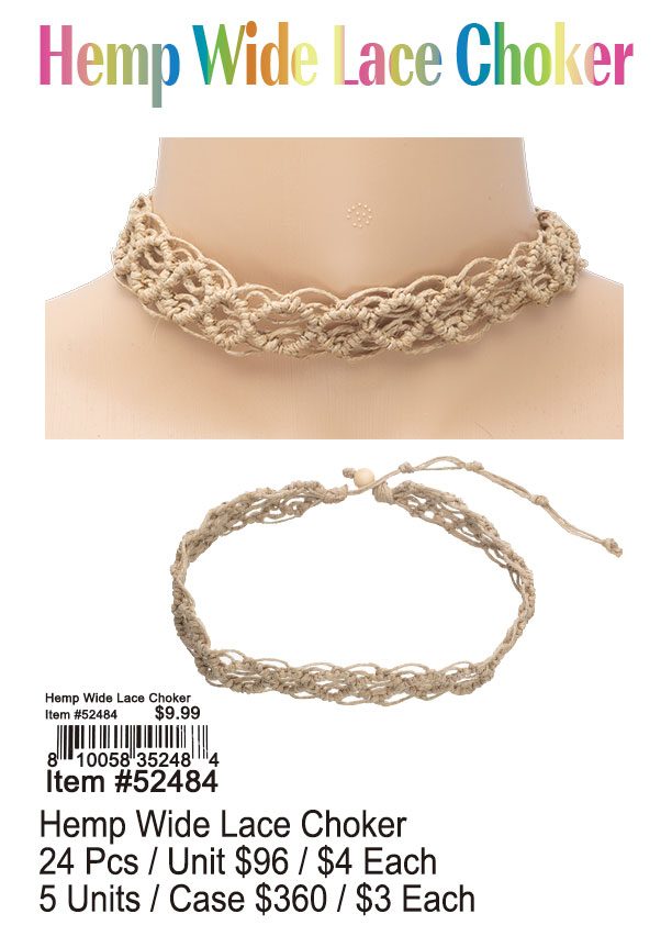 Hemp Wide Lace Choker