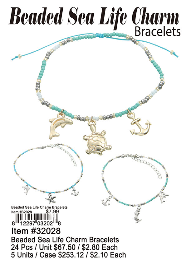 Beaded Sea Life Charm Bracelets