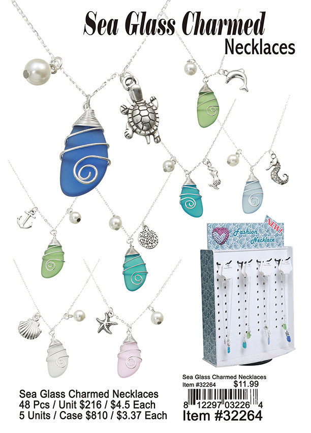 Sea Glass Charmed Necklaces