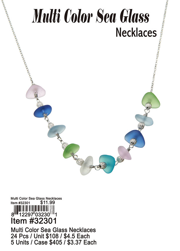 Multi Color Sea Glass Necklaces